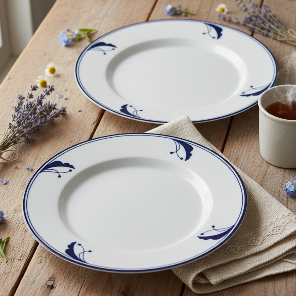 Dansk Flora Bayberry Blue 9" Salad Plate Japan Lot of 2